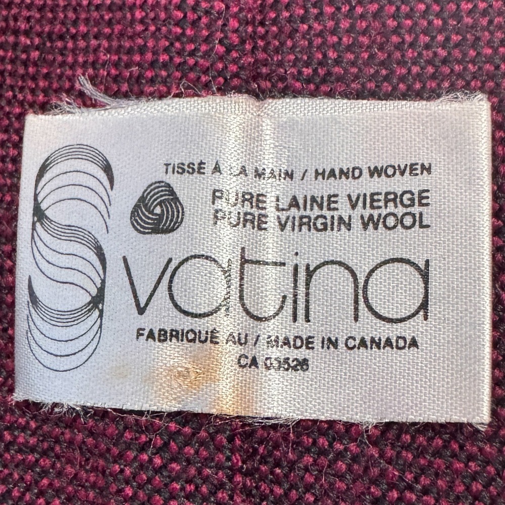 Vatina Hand Woven Pure Virgin Wool Burgundy Duck Necktie vintage - Picture 3 of 3